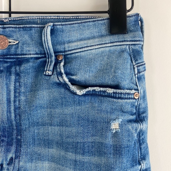 Mother The Sacred Slit Mini Denim Skirt in Where There's Smoke - Picture 8 of 14